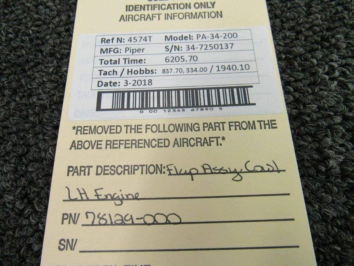 78129-000 Piper PA34-200 Flap Assy Cowl Engine LH BAS Part Sales | Airplane Parts