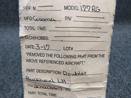 2012066-1 Cessna 177RG Doubler Bulkhead LH BAS Part Sales | Airplane Parts