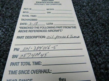 Beechcraft 101-384016-5/ 05740045 Beech Oil Pressure and Oil Temperature Indicator SA