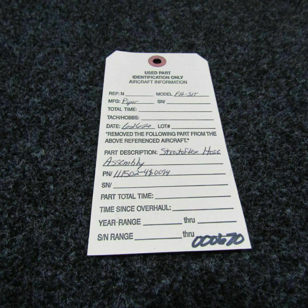 Piper 111502-4S0094 Piper PA-31T Stratoflex Hose Assembly C20