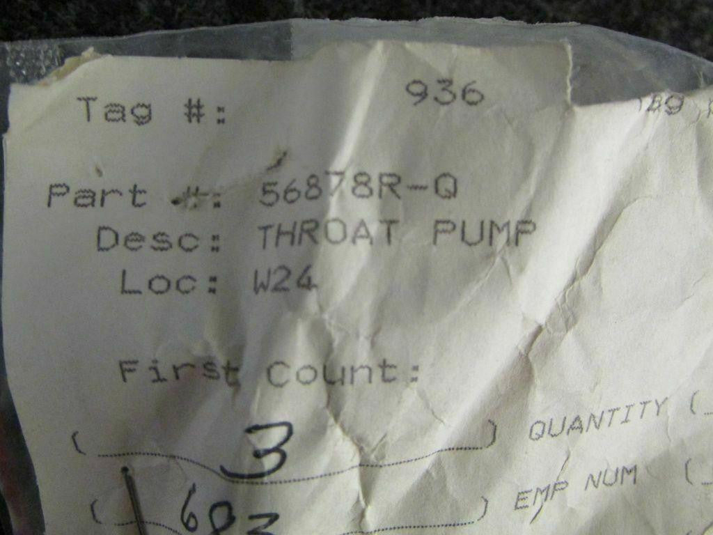 Does Not Apply Pump Throat NEW P/N56878 SA