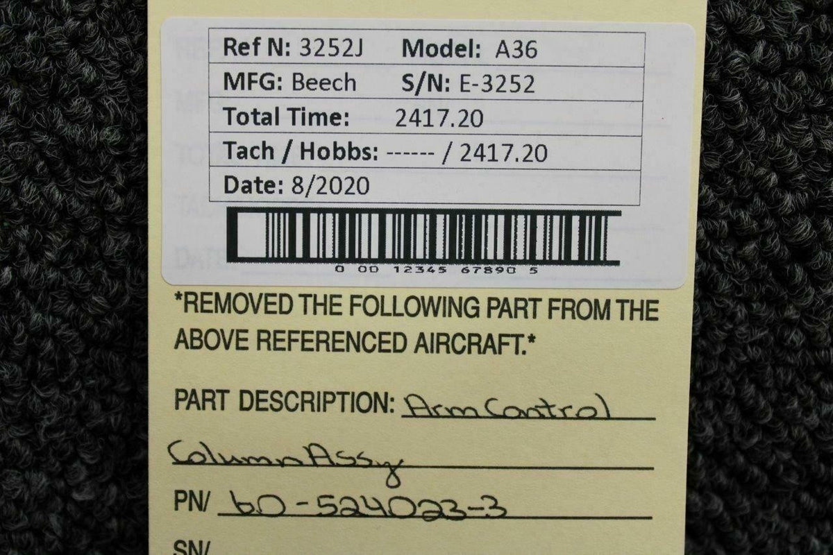 Beechcraft 60-524023-3 Beech A36 Arm Control Column Assy