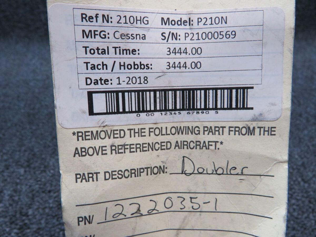 Cessna 1222035-1 Cessna P210N Doubler Assy Wing