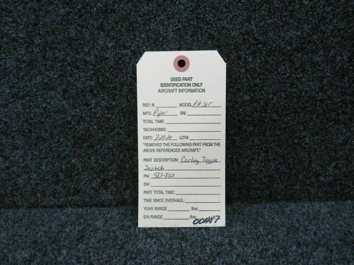 Piper 587-802 Piper PA-31T Carling Toggle Switch Set of 4 C20
