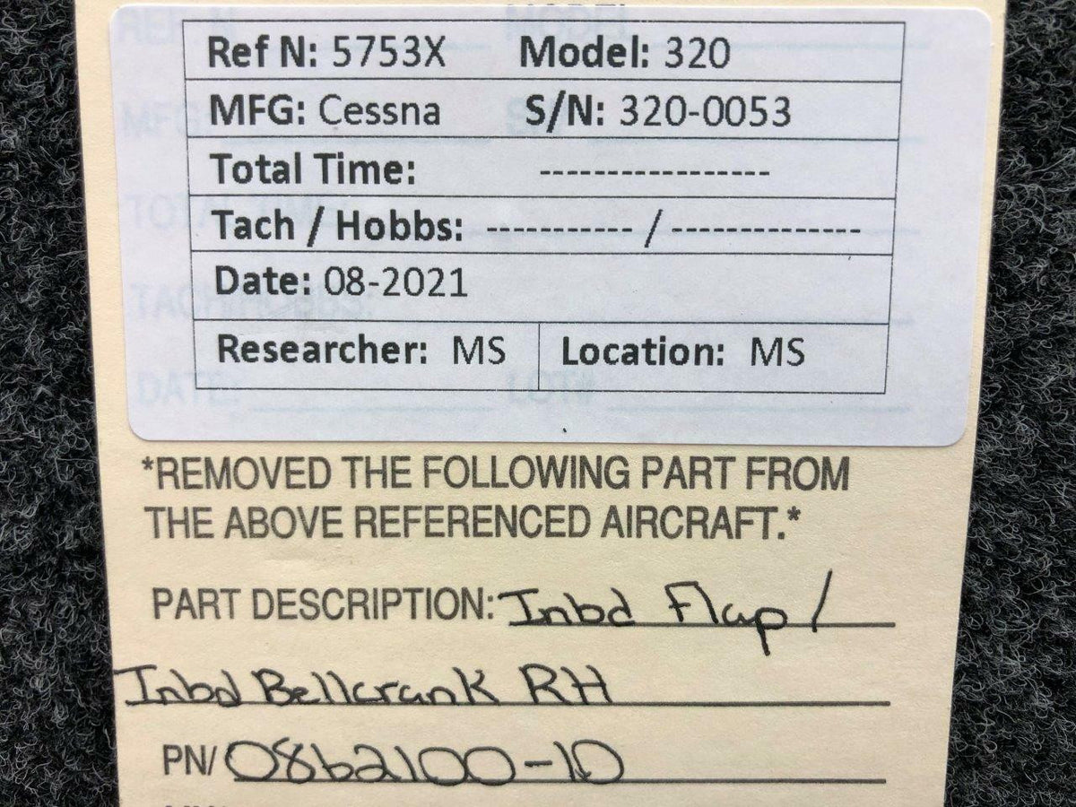Cessna 0862100-10 Cessna 320 Flap Bellcrank Inboard RH BD