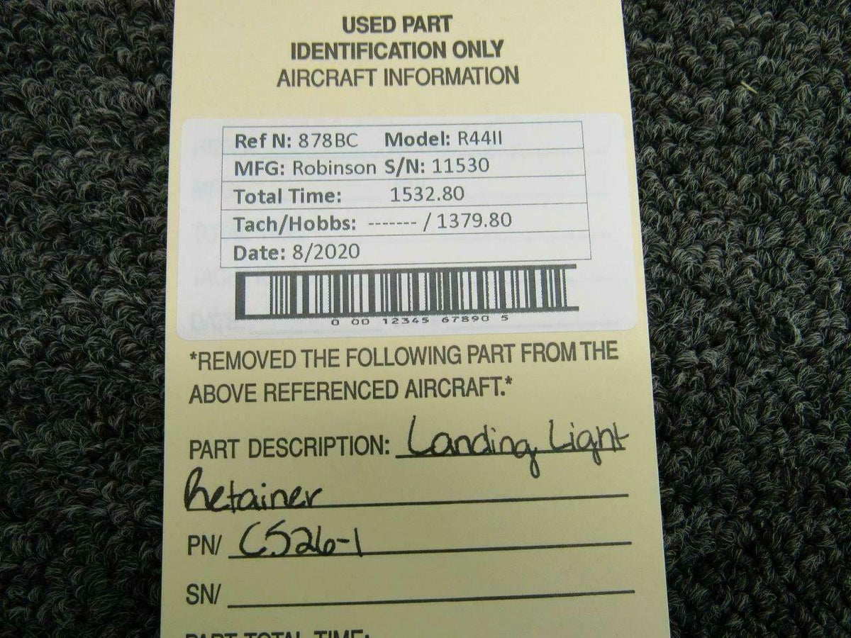 Robinson C526-1 Robinson R44II Landing Light Dual Retainer