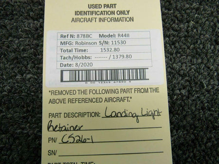 Robinson C526-1 Robinson R44II Landing Light Dual Retainer