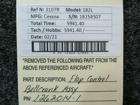 Cessna 1262014-1 Cessna 182L Flap Control Bellcrank Assembly
