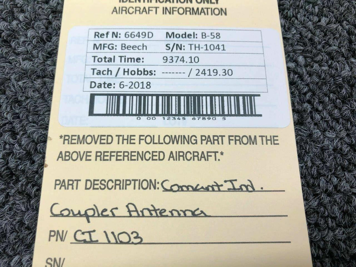 Comant Ind CI-1103 Use CI-503 Beech B58 Comant Ind Coupler Antenna