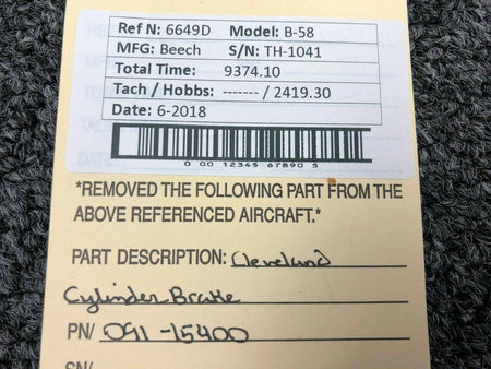 Cleveland 091-15400 Beech B58 Cleveland Cylinder Brake Assy