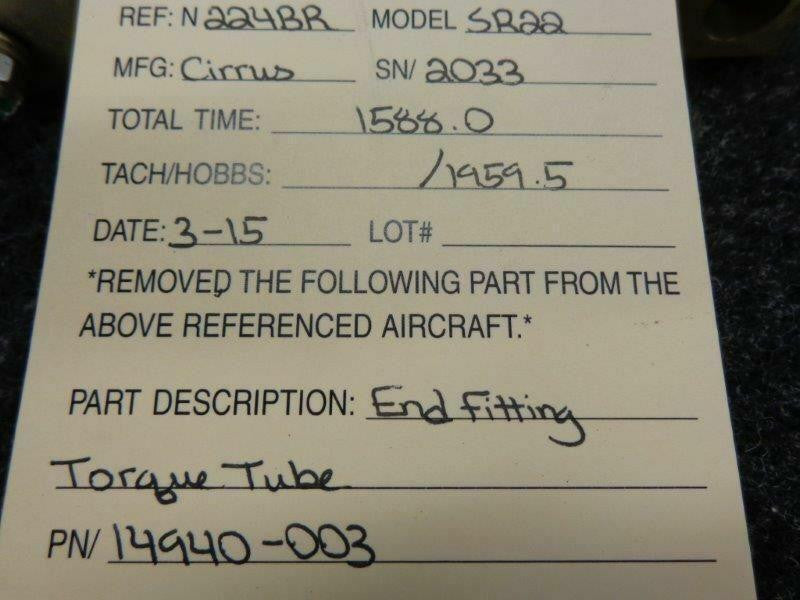 Cirrus 14940-003 Cirrus SR22 End Fitting Torque Tube