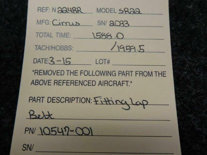 Cirrus 10547-001 Cirrus SR22 Fitting Lap Belt