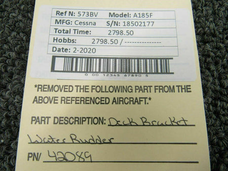 EDo-Floats 42089 Cessna A185F Edo-Floats 597-2790 Deck Bracket Water Rudder Mount