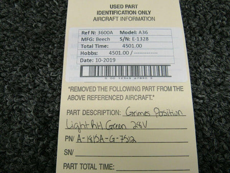 Beechcraft A-1815A-G-7512 Beech A36 Grimes Forward Position Light Volts 28