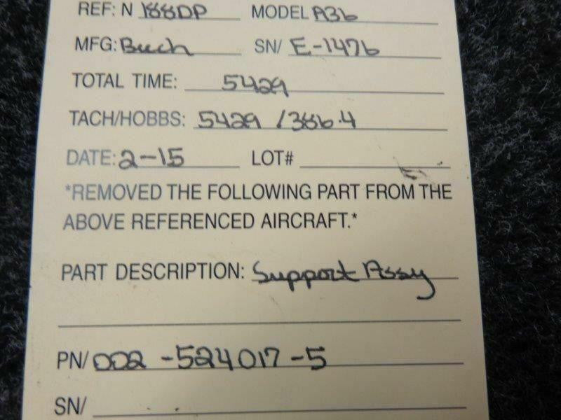 Beechcraft Beech A36 Support AssyP/N 002-524017-5