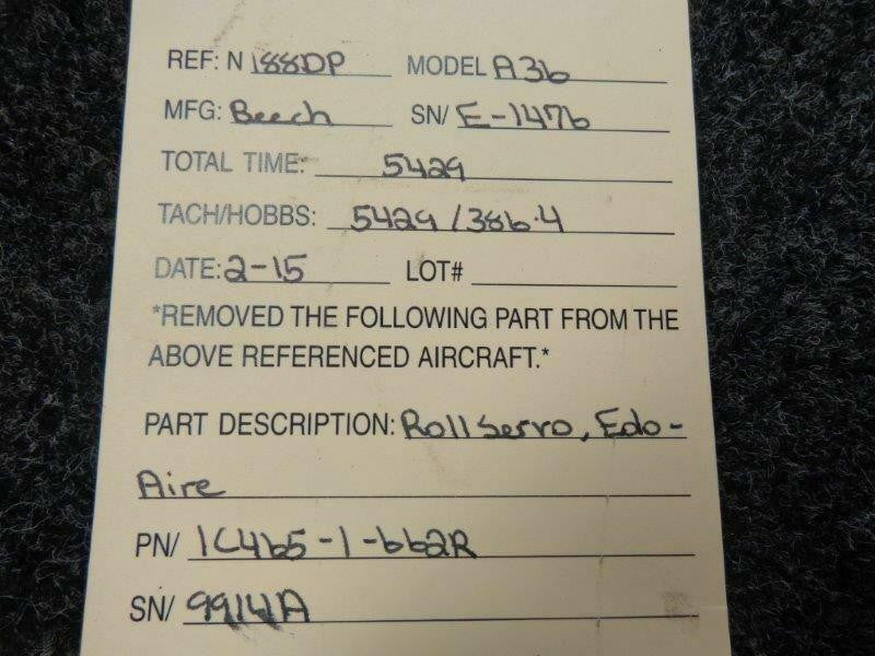 1C465-1-662R Beech A36 Edo-Aire Roll Servo S/N 9914A BAS Part Sales | Airplane Parts