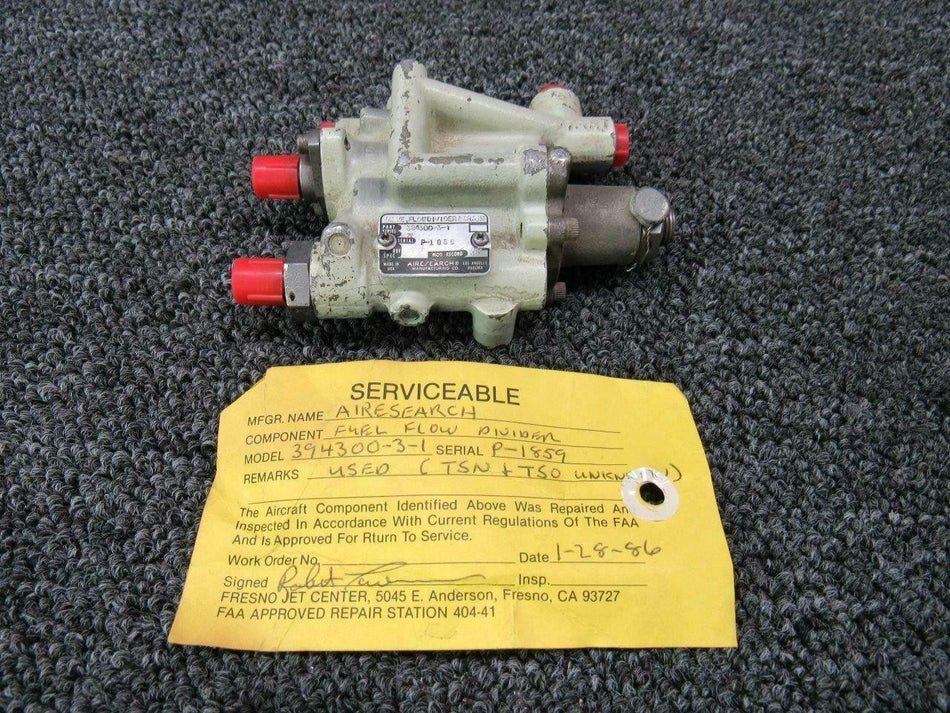 Airesearch 394300-3-1 Airesearch Fuel Flow Divider Assy SA