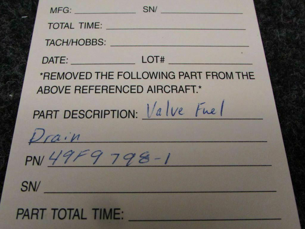 Does Not Apply 49F9798-1 Valve Fuel Drain NEW SA