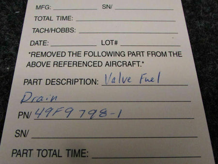Does Not Apply 49F9798-1 Valve Fuel Drain NEW SA
