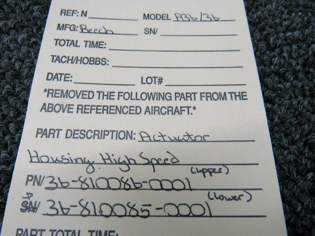 Beechcraft 36-810086-0001 / 36-810085-0001 Beech A36 / 36 Actuator Housing High Speed SA