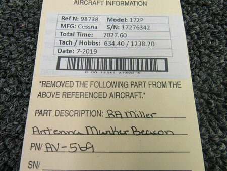AV-569 R.A. Miller Marker Beacon Antenna BAS Part Sales | Airplane Parts