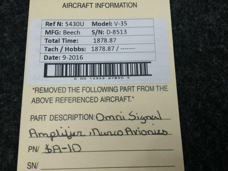 SA-10 Narco Avionics Omni Signal Amplifier BAS Part Sales | Airplane Parts