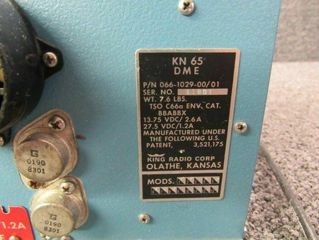 King Radio Corp 066-1029-00 MN DME 65 Cessna 421B King Radio Corp DME Processor V 14-28