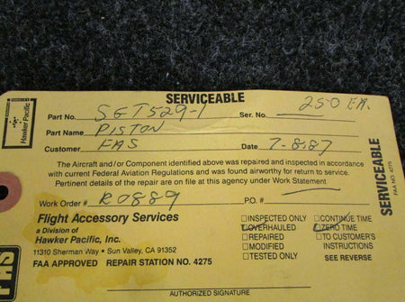 SGT529-1 Piston (Overhauled) (SA) BAS Part Sales | Airplane Parts