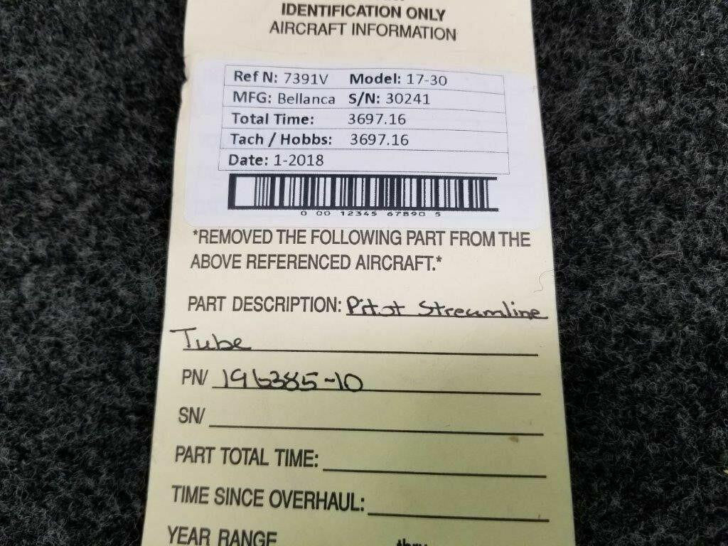 196385-10 Bellanca 17-30 Streamline Tube Mast BAS Part Sales | Airplane Parts
