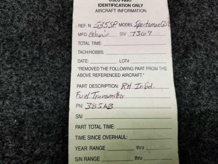 Does Not Apply 385AB Glasair Sportsman GS-2 RH INBD Fuel Transmitter