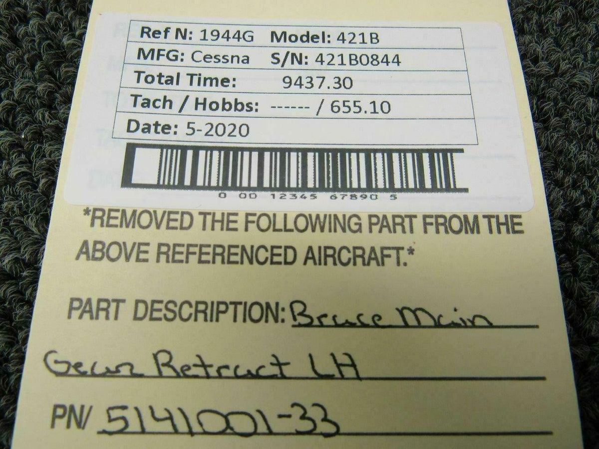 Cessna 5141001-33 Cessna 421B Brace Main Gear Retract LH