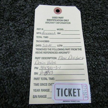 Does Not Apply 394300-3-1 Airesearch Flow Divider and Drain Valve W/ DATA SHEETS SA