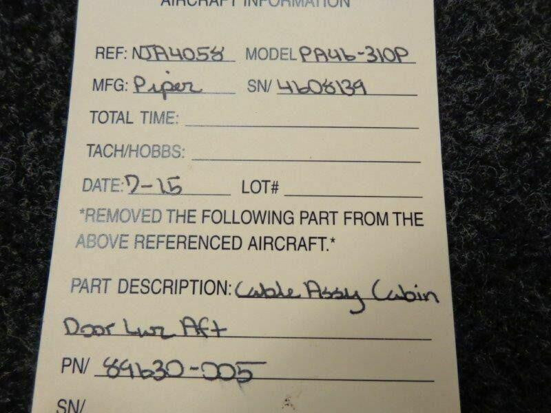 Piper Piper PA46-310P Cable Assy Cabin Door Lower Aft P/N 89630-005