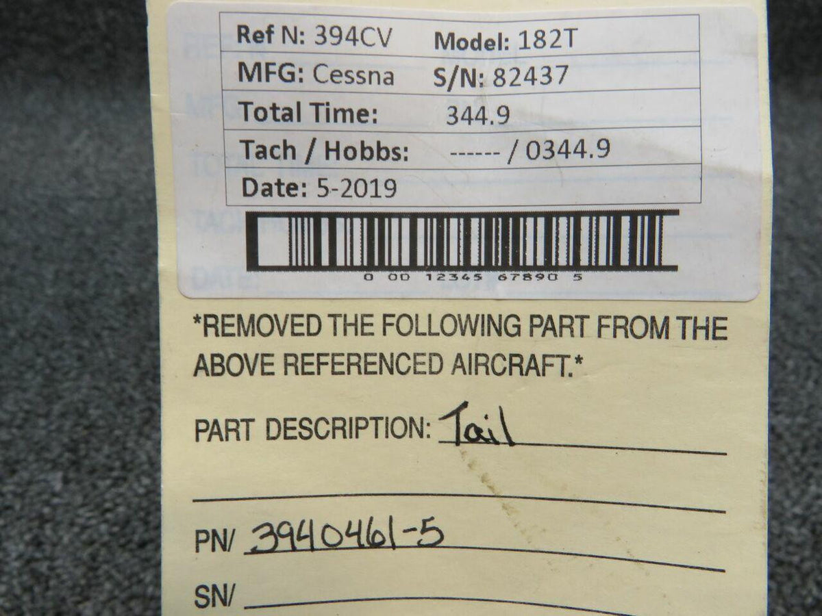 Cessna 3940461-5 Cessna 182T Tail Stiffener