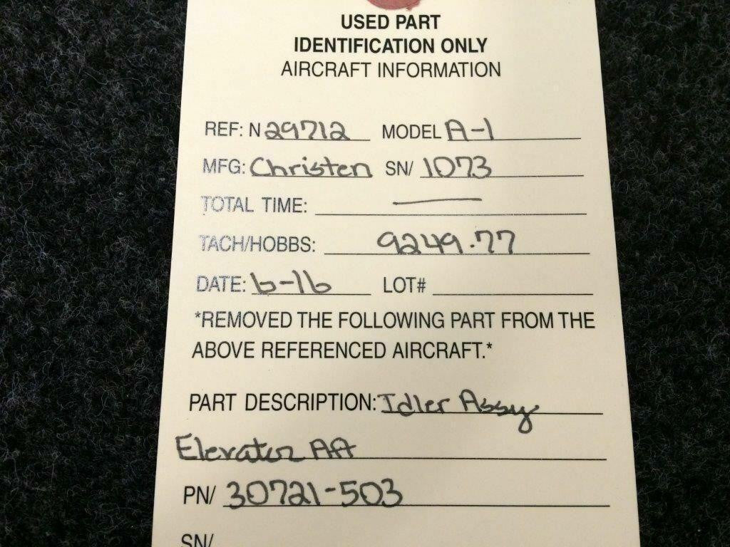 30721-503 Husky A-1 Idler Assembly Elevator Aft BAS Part Sales | Airplane Parts