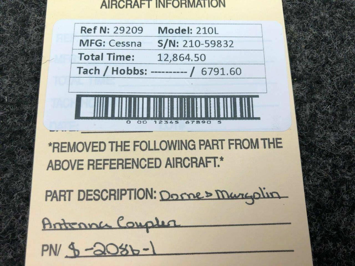 Cessna S-2086-1 Cessna 210L Dorne and Margolin Antenna Coupler