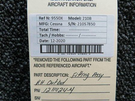 Cessna 1211424-4 Cessna 210B Fitting Assembly RH OUTBD