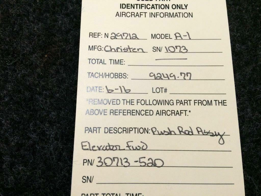 Does Not Apply Husky A-1 Push Rod Assy Elevator FwdP/N 30713-520