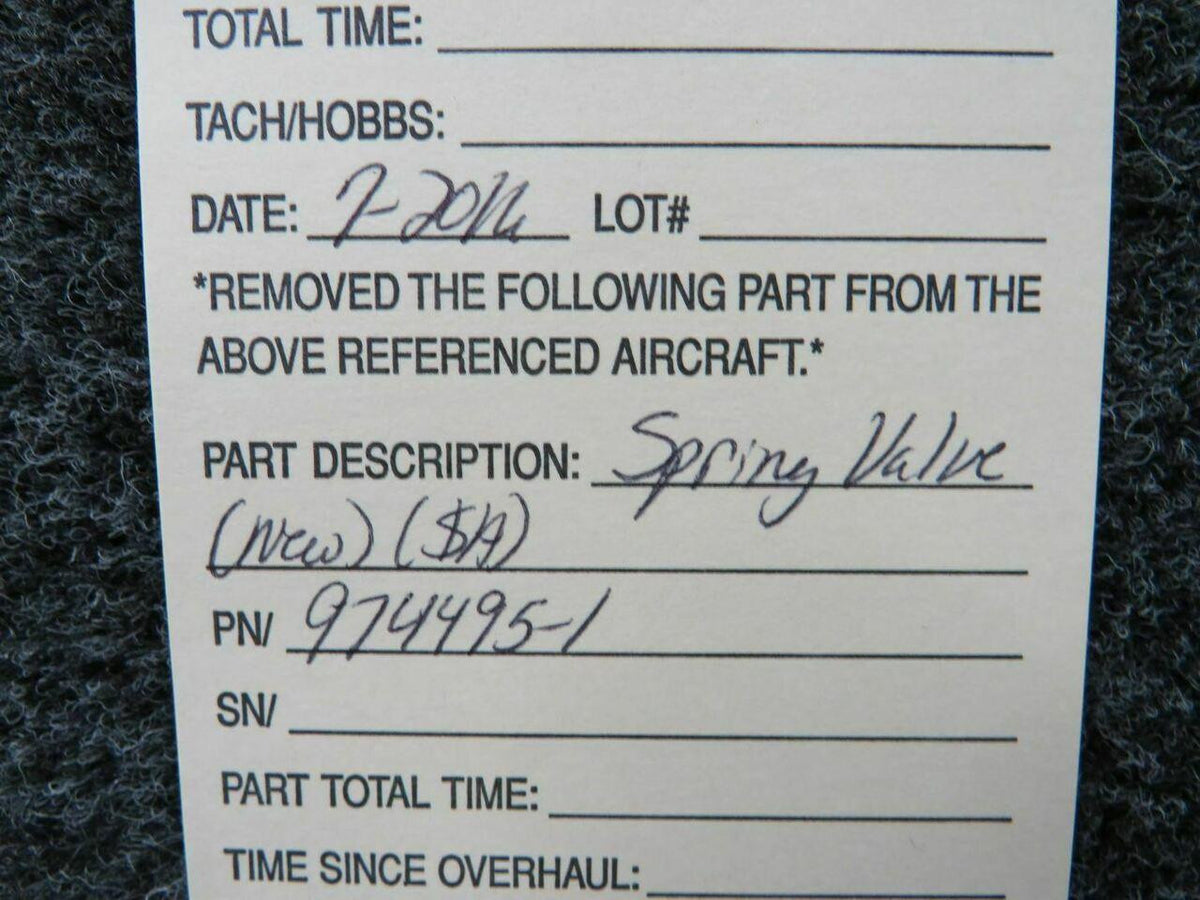 Does Not Apply 974495-1 Spring Valve Assembly NEW SA