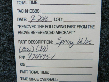 Does Not Apply 974495-1 Spring Valve Assembly NEW SA
