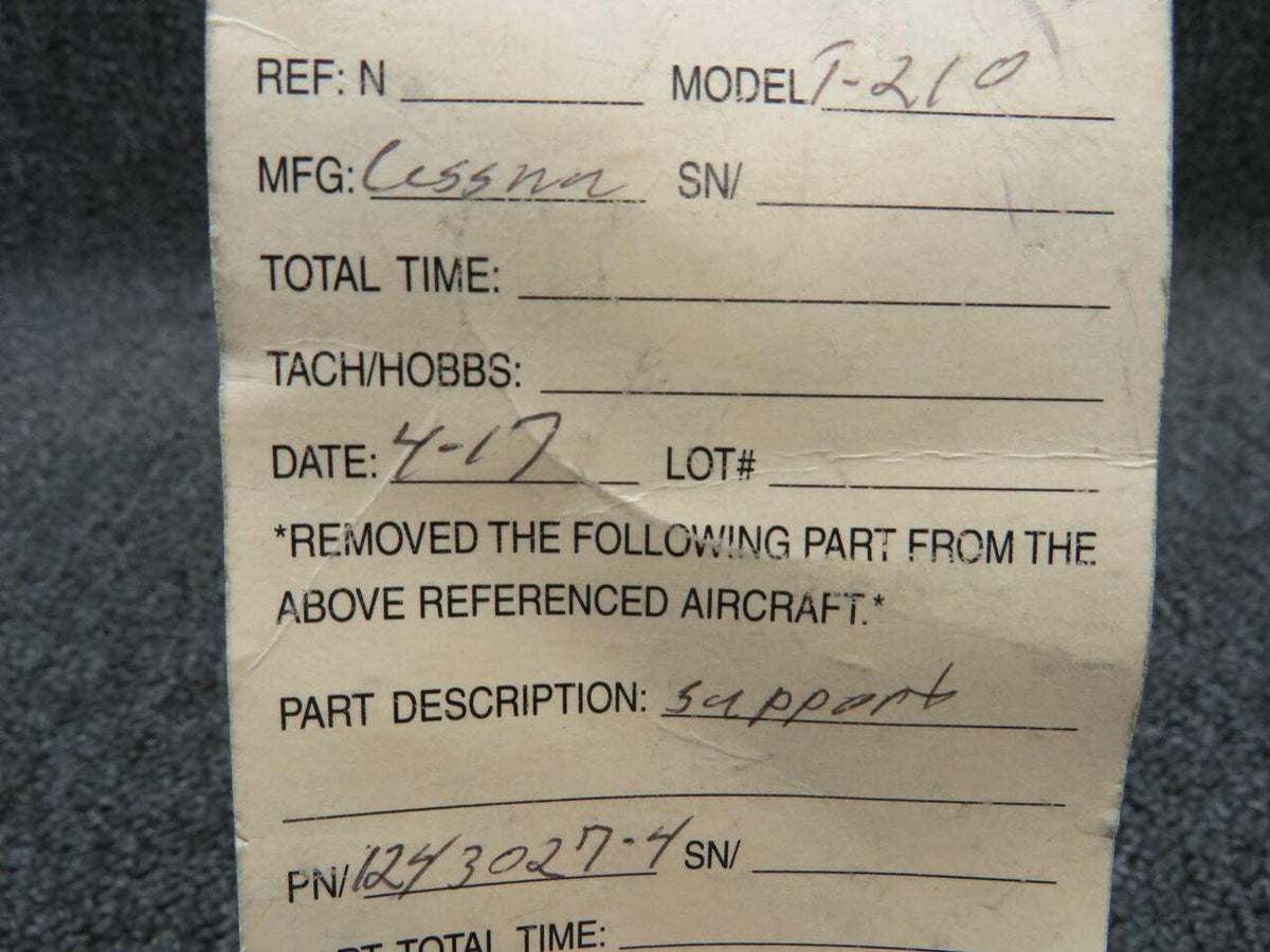 Cessna 1243027-4 Cessna T210 Support Lower Forward Fuselage