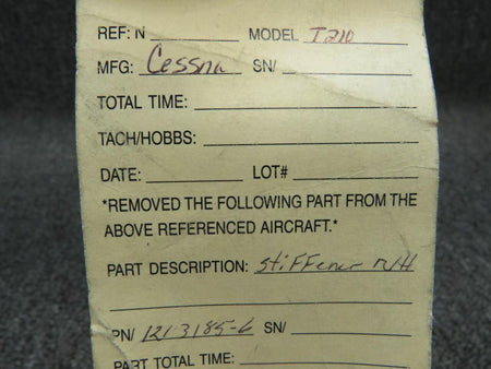 Cessna 1213185-6 Cessna T210 Stiffener RH