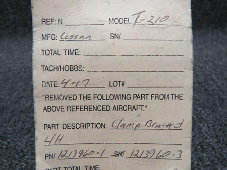 Cessna 1213960-1 Use 1213960-3 Cessna T210 Clamp Bracket LH