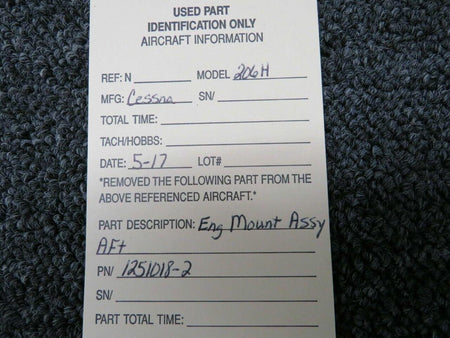 Cessna 1251018-2 Cessna 206H Engine Mount Assy Aft