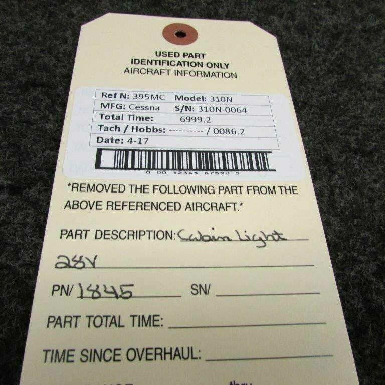 1845 Cessna 310N Cabin Light W/ Switch (Volts: 28) BAS Part Sales | Airplane Parts