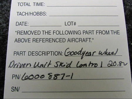 6000887-1 Goodyear Wheel Driven Unit Skid Control (Volts: 20.8) (SA) BAS Part Sales | Airplane Parts