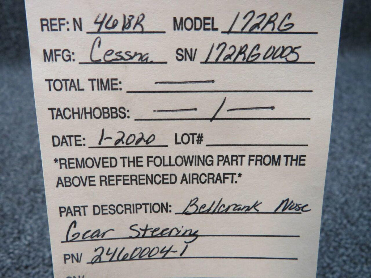 Cessna 2460004-1 Cessna 172RG Bellcrank Assy Nose Steering