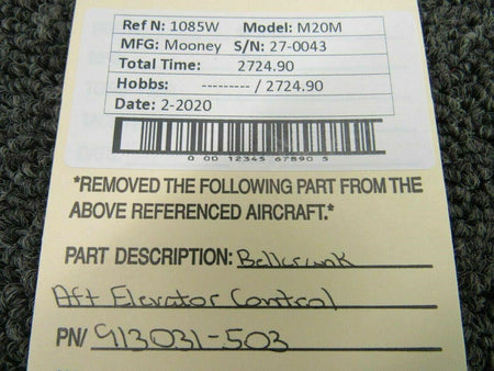 Mooney 913031-503 Mooney M20 Elevator Control Bellcrank Aft