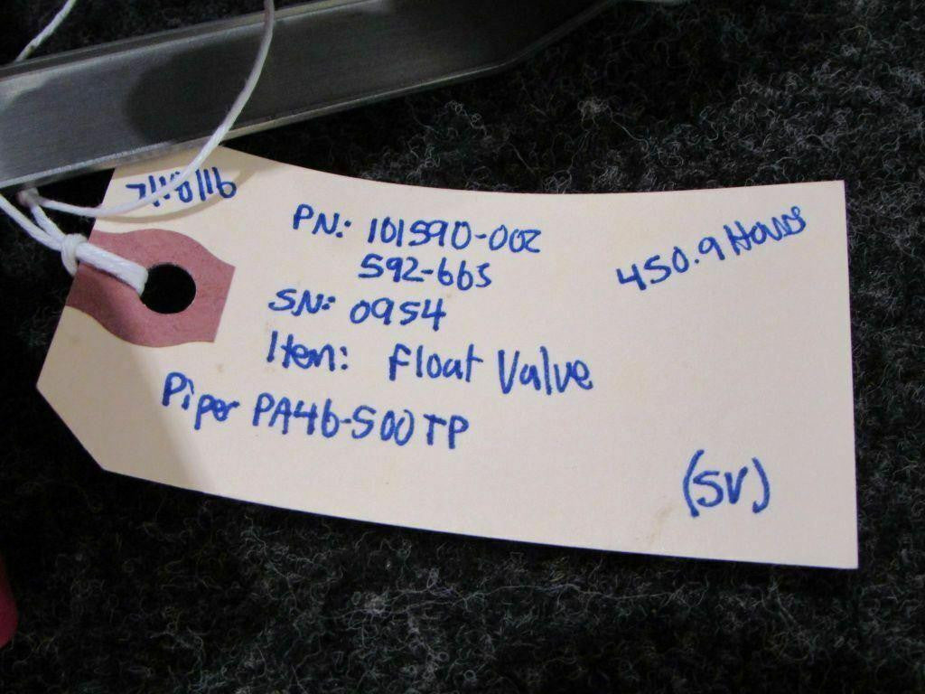Piper Piper PA46-500TP Valve Intake Float P/N 592-663 / 101590-002 SA