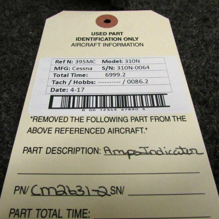 CM2631-2 Ammeter Indicator BAS Part Sales | Airplane Parts